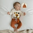 thumbnail image 4 of FYDUU Boy Clothes Fall Outfits Fall Thanksgiving Baby Boy Outfits Turkey Embroidery Long Sleeve Bodysuit Pants Hat 3 Warm Holiday,Beige,0-3 Months, 4 of 9