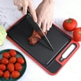 thumbnail image 4 of Multifunctional Kitchen Cutting Board with Knife Sharpener and Dual Sides for Raw and Cooked Foods, Safe Hygienic Prep with Juice Groove and Garlic Crusher for Home(Black),Ccwuwei, 4 of 7