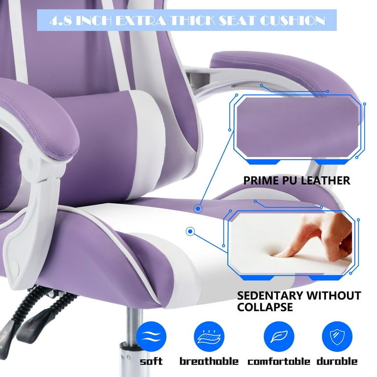 XINMICS Gaming Chair for Adults, Purple Ergonomic Computer Game