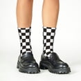 thumbnail image 4 of Rateoe Black and White Checkerboard Pattern Children's Socks, Socks Gifts ,kids Crew Soft Cotton Socks , Moisture-Wicking, Durable, Ideal for Daily Wear & Sports, 4 of 5