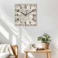 thumbnail image 3 of Vintage Beige Wooden Wall Clock Silent Non Ticking, Modern Abstract Art Oil Painting Square Wall Clocks Battery Operated, Decor Clock for Home Office, Living Room, Kitchen, 12 Inch, 3 of 9