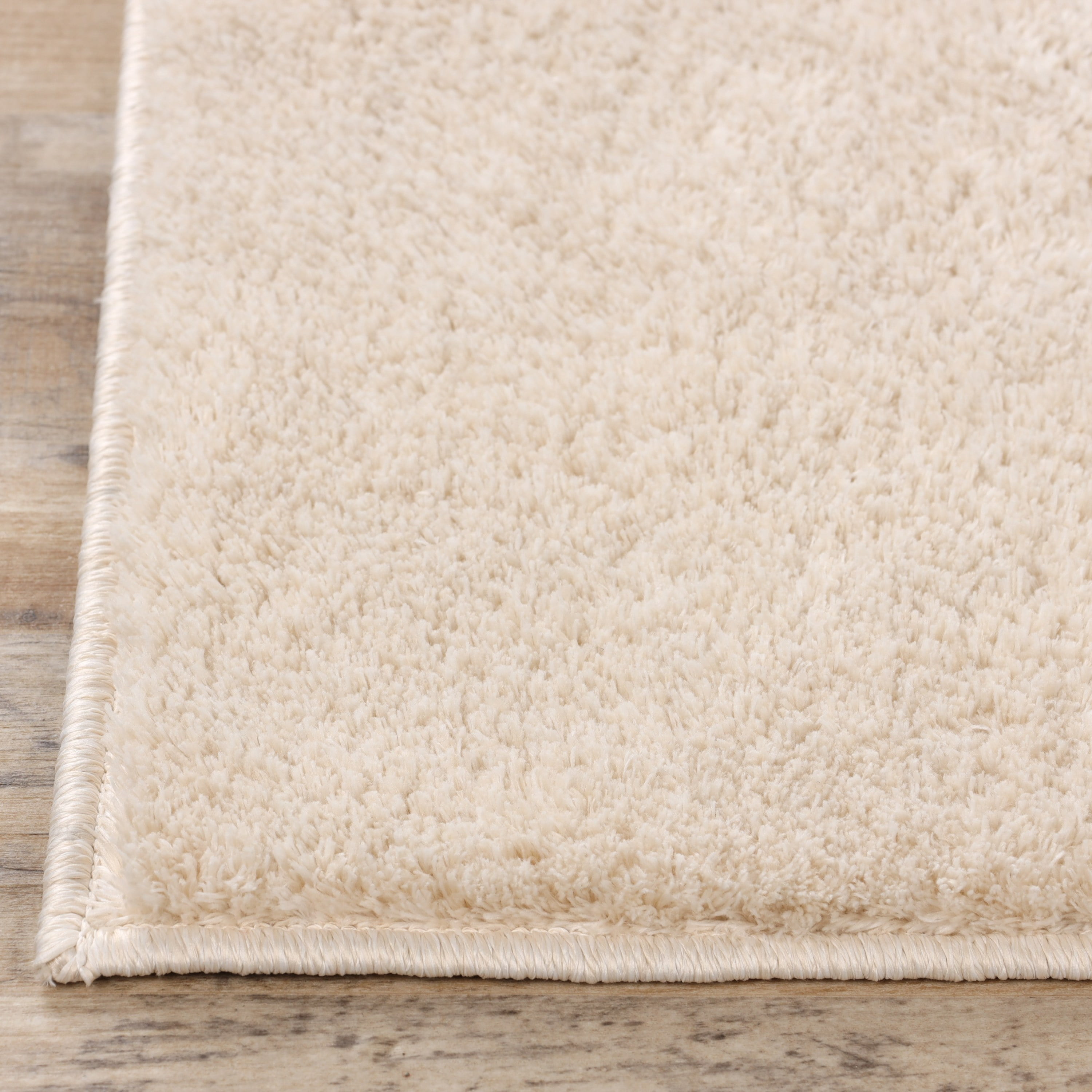 Superior California Shag Non-Slip Indoor Area Rug, 6' x 9', Ivory