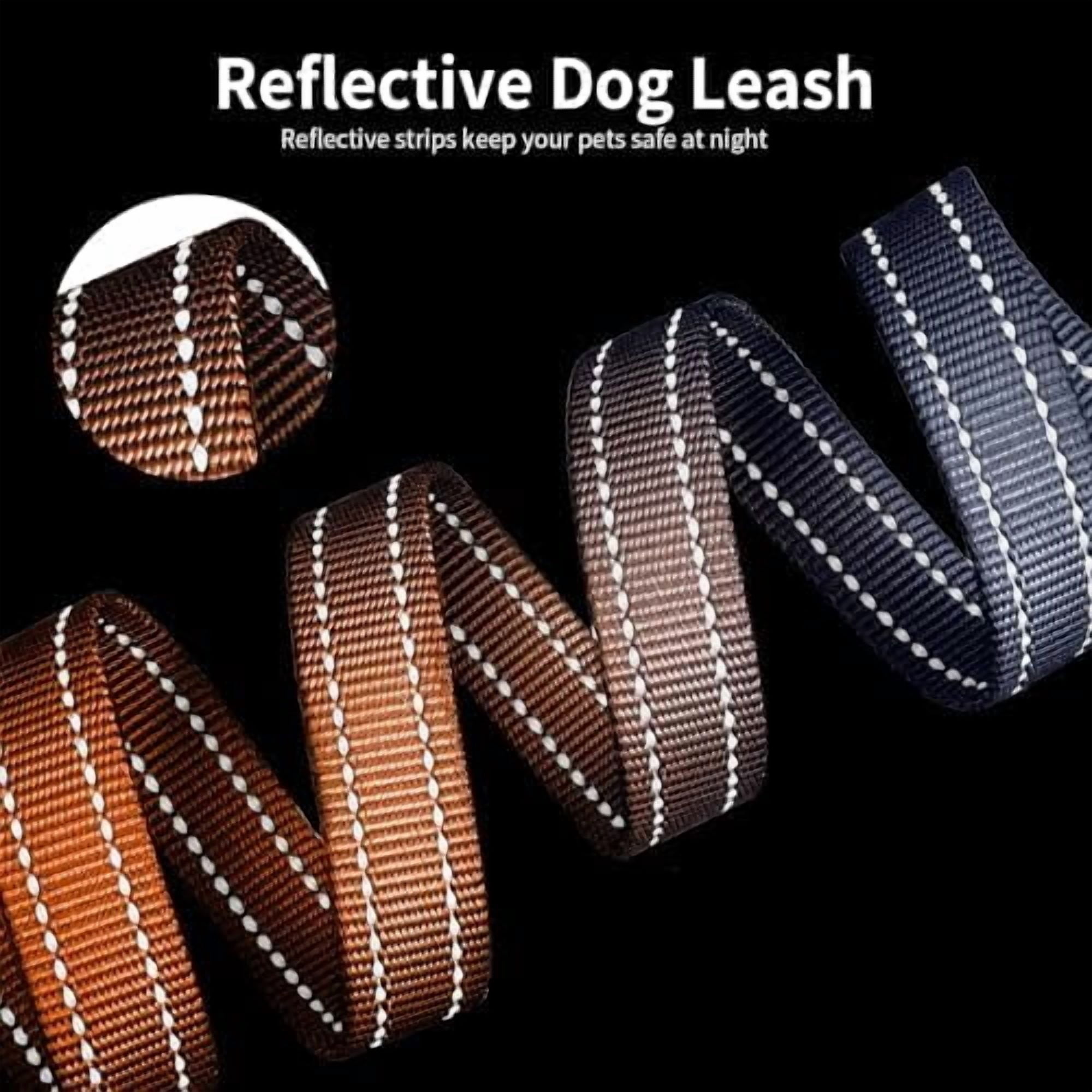 Slip Lead Dog Leash, Hands-Free No Pull Training Leash with Padded Handle for Medium Large Heavy Duty Dogs, Gradient Orange