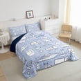 thumbnail image 3 of Feelyou Blue Cartoon Truck Bedding Comforter Set, Kawaii Airplane Car Twin Comforter Sets, Teens Kids Boys Girls Reversible Bedding Set, Ultra Soft Bedroom Decor, 2-Piece, 3 of 8