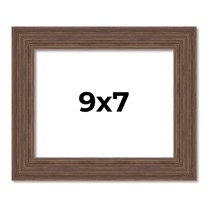 9x7 Frame Brown Farmhouse Solid Wood Picture Frame Width 1.5 Inches | Interior Frame Depth 0.5