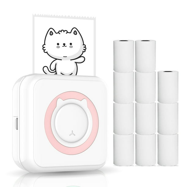 HD Mini Portable Thermal Printer Portable Bluetooth Wireless Cute Cat 57mm  Photo Label Pocket DIY Use Printing For iOS/Android