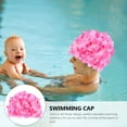 thumbnail image 4 of Xoxingysm Pink Flower Swim Cap,Lace Vintage Swim Cap Floral Petal Retro Style Bathing Caps for Women Rose, 4 of 8