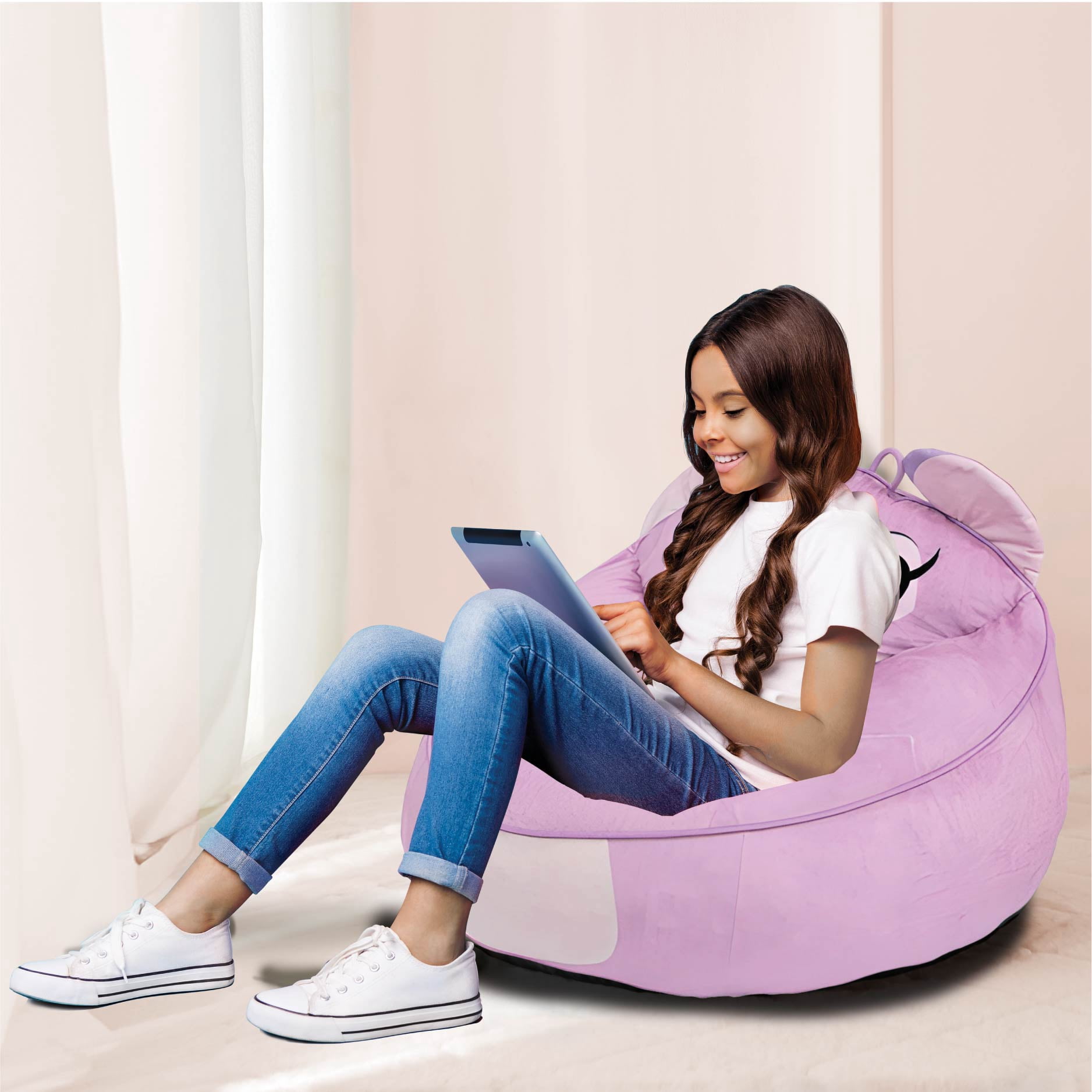 Lilo & Stitch Kids' Compressed Foam Bean Bag Chair, Angel
