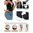 thumbnail image 4 of Sveltors Black Thong Shapewear Bodysuit for Women Tummy Control Low Back U Plunge Backless Body Shaper Fajas, 4 of 6