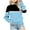 Blue, variant on Girls Sweatshirt Long Sleeve Pullover Crewneck Oversized Fashion Top for Fall Winter School Casual Wear Girls Sweatshirt