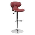 thumbnail image 1 of Bowery Hill 24" Contemporary Metal Mid Back Adjustable Bar Stool in Burgundy Red, 1 of 9