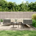 thumbnail image 1 of vidaXL 9 Piece Garden Lounge Set with Cushions Grey Poly Rattan, 1 of 5