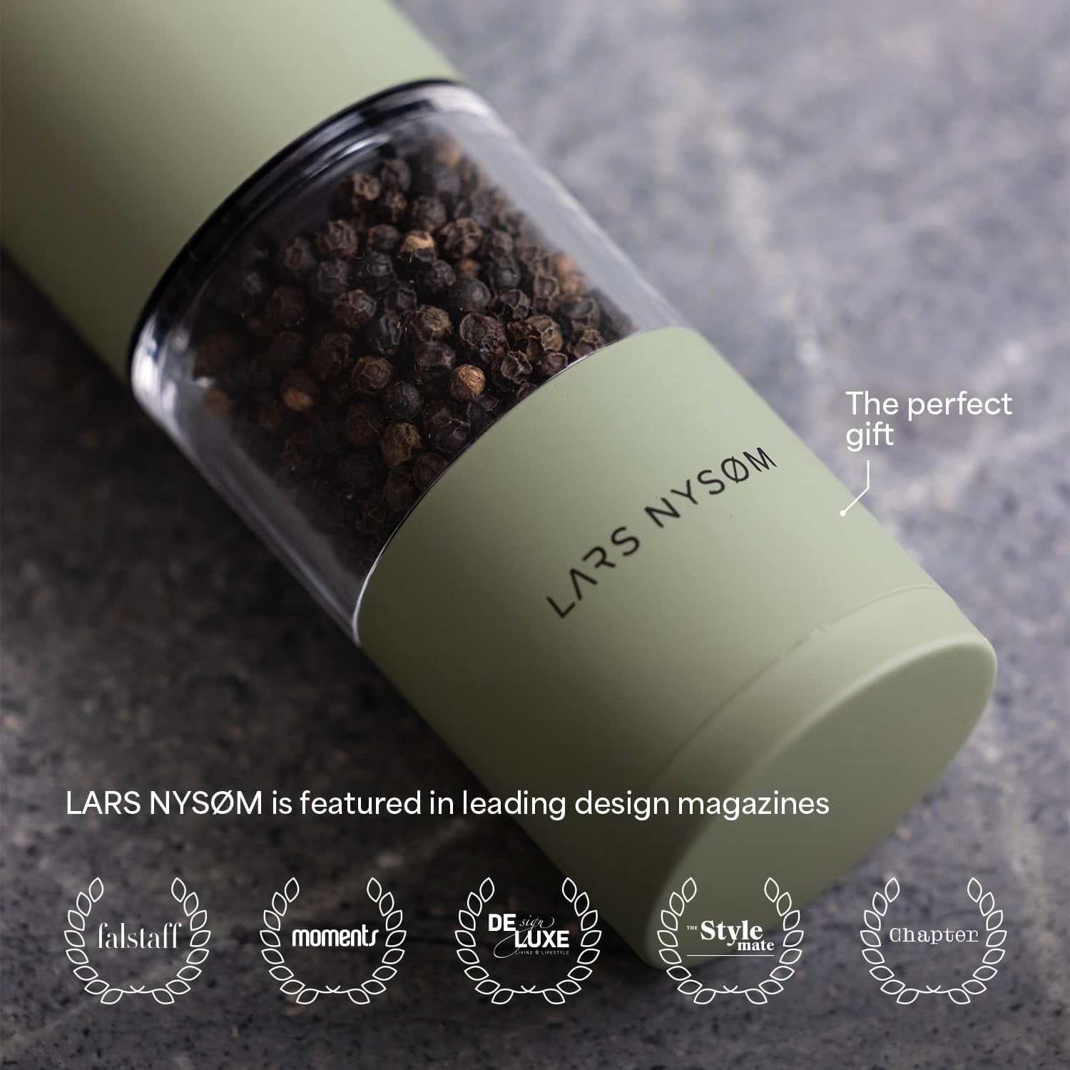 Salt and Pepper Grinder Set, Manual Salt and Pepper Mills with Adjustable Ceramic Grinder, Design Spice Shaker Set (Stainless Steel)