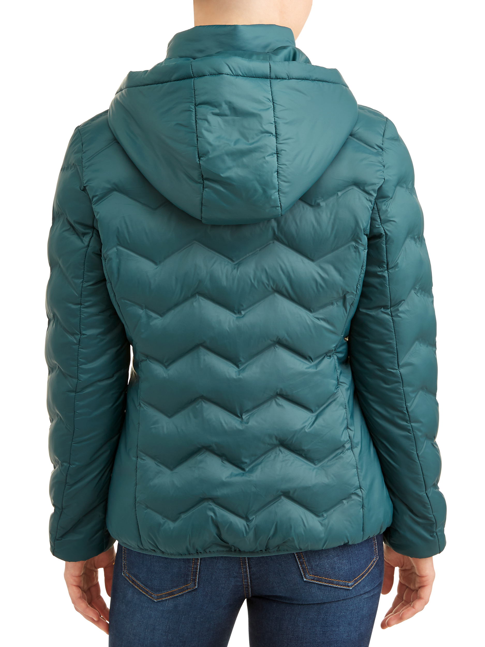 time and tru women's hooded puffer jacket