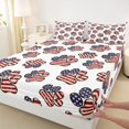 thumbnail image 5 of Manfei Vintage Paw Queen Sheets, American Flag Star Stripe Queen Sheet Sets, Red Blue White, Black Reversible 4 Pieces (1 Flat Sheet, 1 Fitted Sheet and 2 Pillowcases), 5 of 6