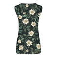 thumbnail image 3 of NAMTYQX Off the Shoulder Top Perforated Shoulder Straps Stretchy Slim Sleeveless V Neck Patterned Casual Trendy Dark Green Size XL, 3 of 5