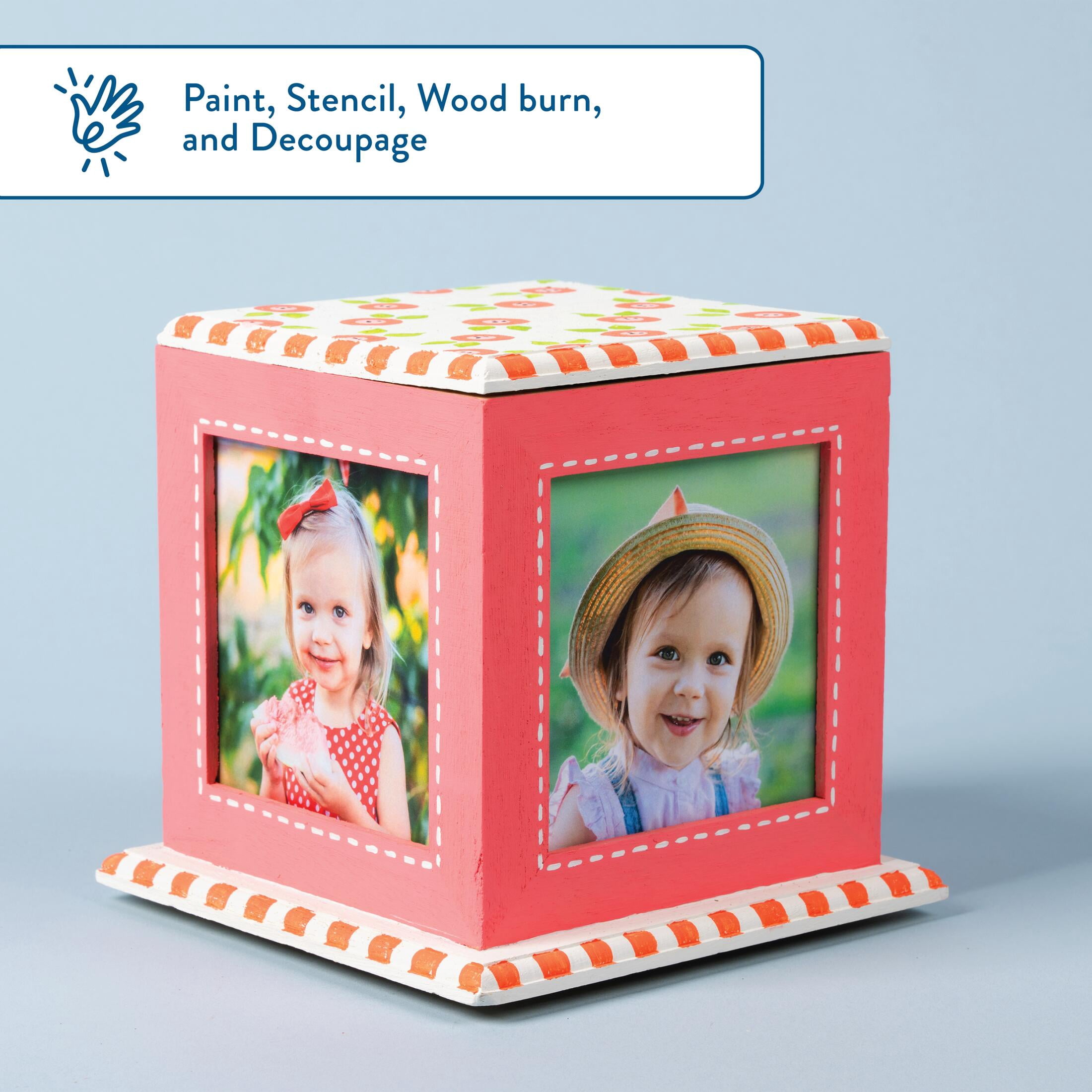 Hello Hobby Wood 4 Way Memory Frame, 5.75" x 5.75" x 5.5"