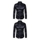 thumbnail image 3 of Minnieouse Camisa transpirable para hombre Satén con mangas largas - Trabajo Boda o hogar Camisa para hombre Manga larga formal Grande negro L negro L 2Conjunto, 3 of 6