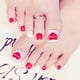thumbnail image 4 of 24 Uds decoración de uñas patrón en forma de corazón rojo uñas artificiales falsas puntas de uñas de los pies, 4 of 5