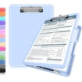 thumbnail image 1 of Clipboard with Storage 13x9.6 inches, Storage Clip Board Heavy Duty, Plastic Clipboard with Side Opening, Nursing Clip Board Foldable, Letter Size Smooth Writing for Work, Study(Light Blue), 1 of 6