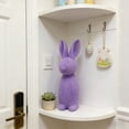 thumbnail image 5 of SLYNSHome Flocked Bunny Easter Decorations Purple Pastel Rabbit Figurines for Easter Centerpieces Spring Home Tabletop Decor, 5 of 7