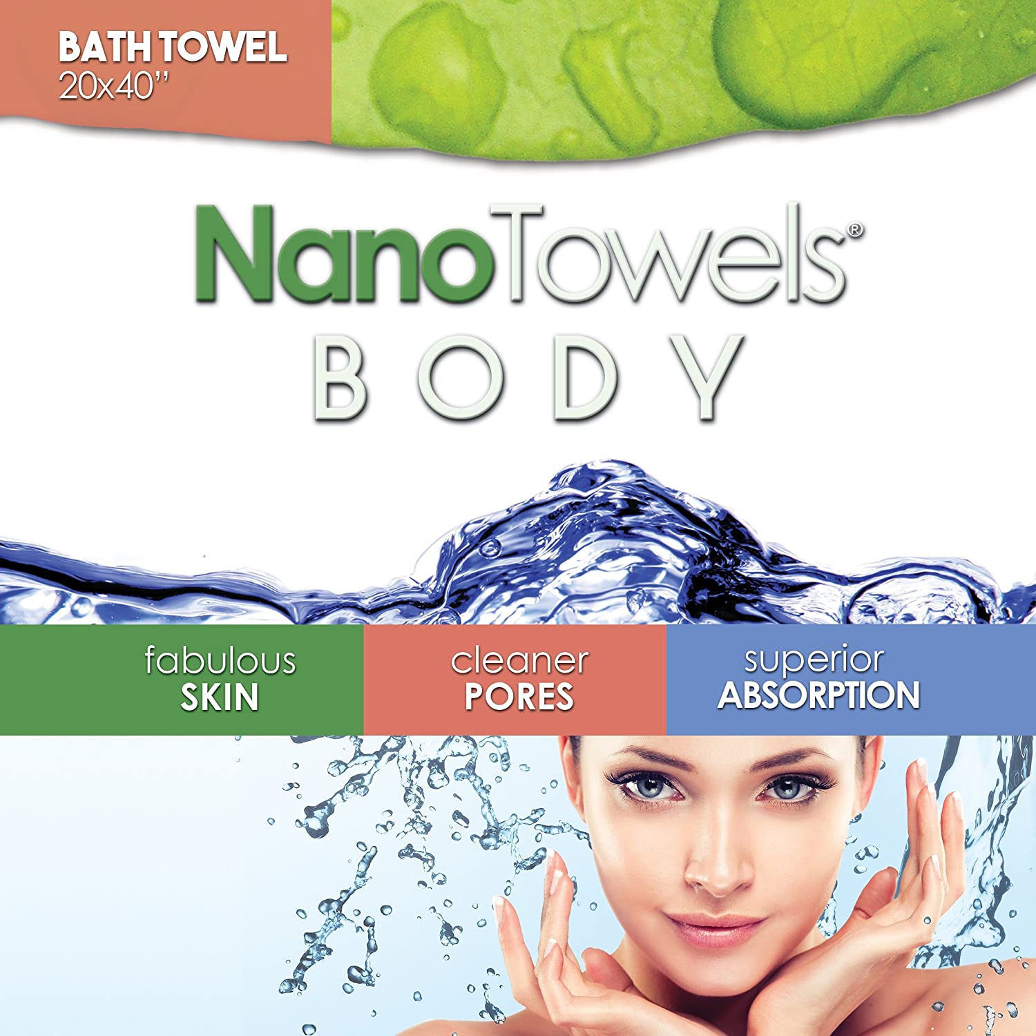 Nano Towels Body Bath & Shower Hair Towel 20x40 White - Super Absorbent. Wipes Away Dirt, Oil and Cosmetics. Use As Your Sports, Travel, Fitness, Kids, Beauty, Spa or Solon Luxury Towel - image 2 of 4