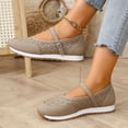 thumbnail image 6 of IEMIEMIEM Women's Mary Jane Flats Orthopedic Shoes,Breathable Slip-On Light Weight Comfort Orthotic Casual Walking Shoes Khaki 9 Wide, 6 of 9
