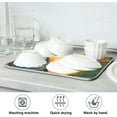 thumbnail image 7 of Fishing Boat Painting Dish Drying Mat, Absorbent Microfiber Pad Protector For Kitchen Counter Top Mat Dish Drainboard 16x18in, 7 of 7