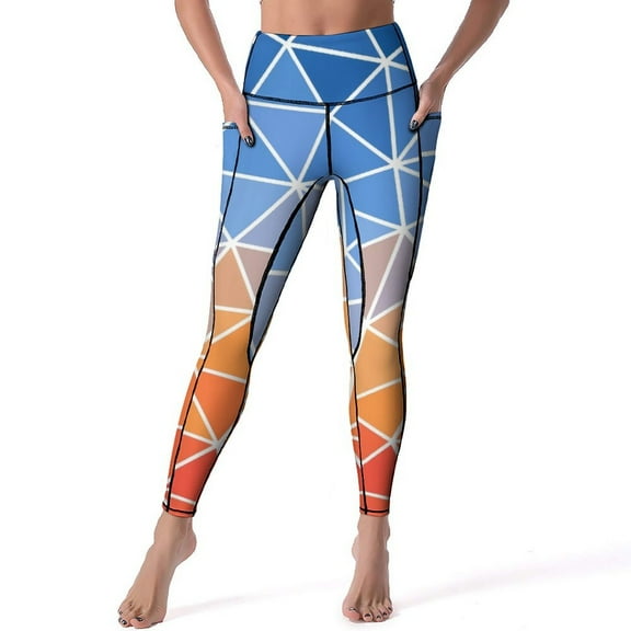 Colorful Geo Print Yoga Pants n Optical Gym Leggings Push Up Stretchy Sports Tights Vintage Printed Yoga Legging Gift