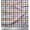 thumbnail image 1 of Soimoi Brown Rayon Fabric Window Pane Check Print Sewing Fabric Yard 42 Inch Wide, 1 of 3
