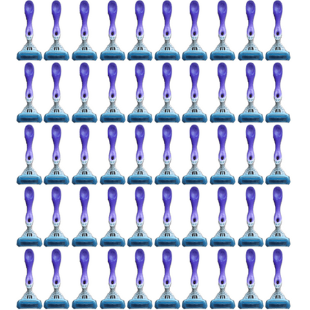 Bulls Silk - Schick Hydro 5 Blades Silk Women Disposables Razors - Lot of 50 - Bulk Packaging