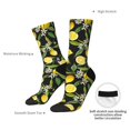 thumbnail image 4 of Pofeuu Lemon Fruits Flowers Leaves Print Crew Socks, Adult Running Hiking Socks for Youth and Adult, 4 of 6