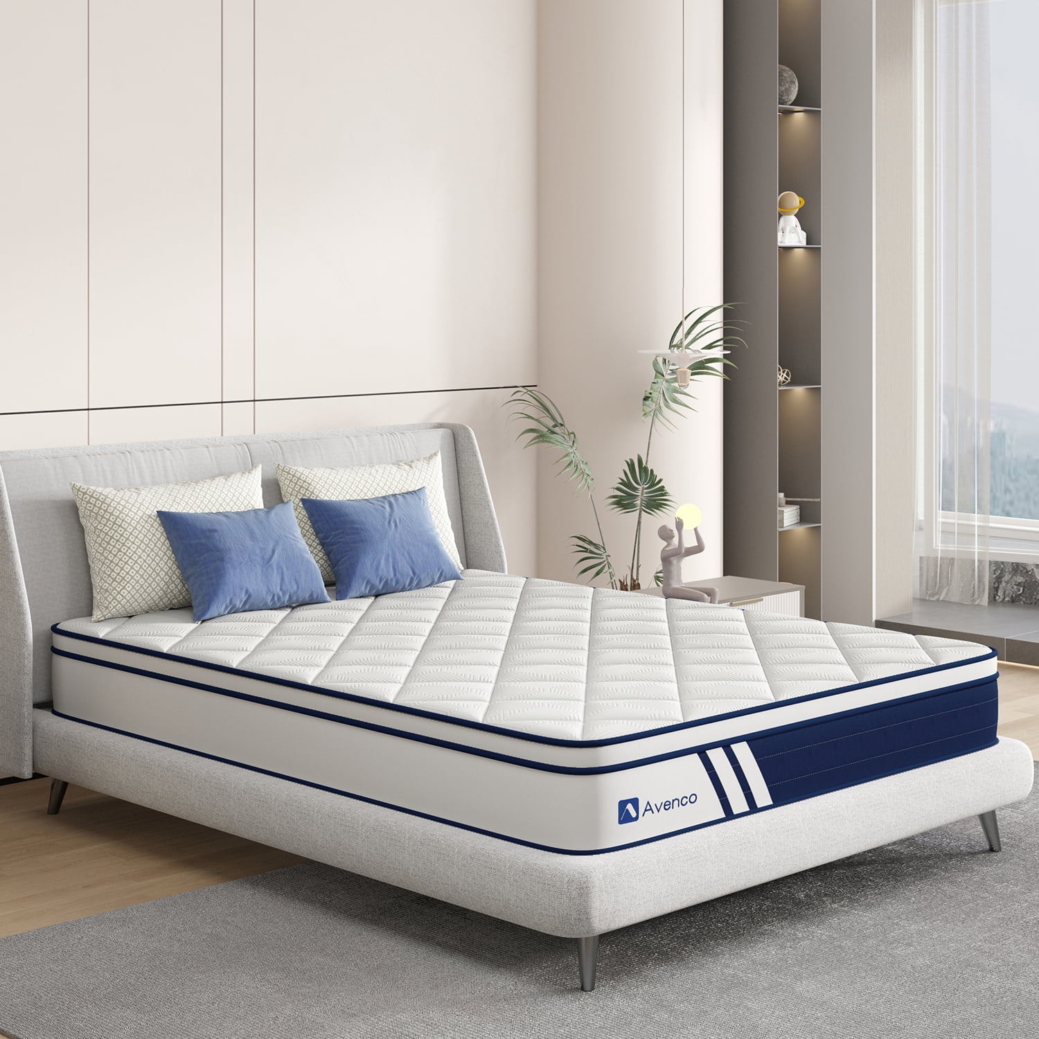 Avenco 10'' Gel Memory Foam and Pocketed Springs Hybrid Mattress in a