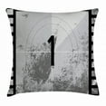 thumbnail image 1 of Old Hollywood Throw Pillow Cushion Cover, Film Countdown Number One on Grungy Style Background, Decorative Square Accent Pillow Case, 20 X 20 Inches, Black Charcoal Grey and Coconut, by Ambesonne, 1 of 2