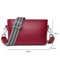 thumbnail image 3 of Bolso de hombro de piel de vaca de primera capa Bolso cruzado de moda Casual para el trabajo (Rojo), 3 of 5