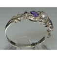 thumbnail image 3 of LBG British Made 925 Sterling Silver Cultured Pearl & Amethyst Womens Trilogy Ring - 33 size options - Sizes 4 to 12 Available, 3 of 7