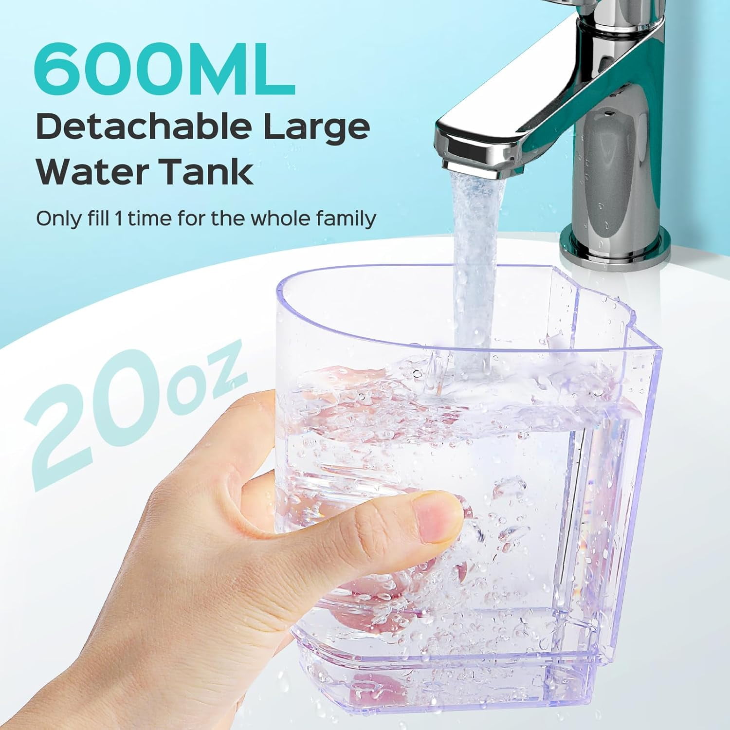 COSLUS Water Flosser for Teeth,Water Dental Flosser Pick for Teeth,Upgrade 2 Modes & 12 Pressure Settings,600ML,5 Jet Tips for Multiple Users,Black