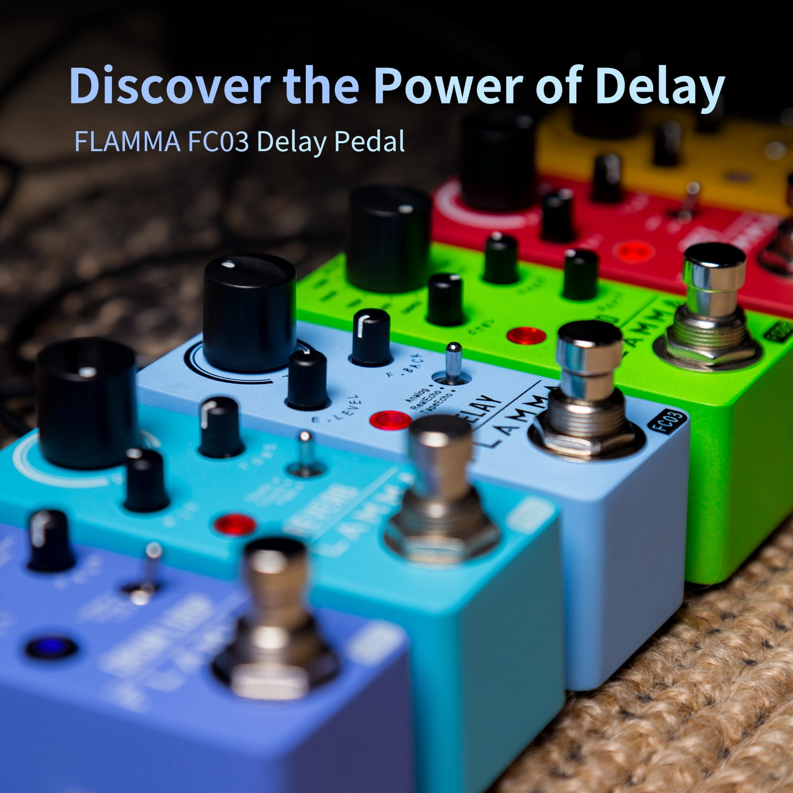 FLAMMA FC03 Delay Pedal Mini Digital Electric Guitar Effects Pedal with Analog Real Echo Tape Echo Delay True Bypass