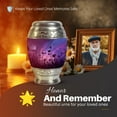 thumbnail image 5 of Yatskia Purple Daisy Urns for Human Ashes Adult Man, Small Urns for Human Ashes Keepsake, Large Burial Urns for Adult Ash, (Monar 10 Inch and 3 Inch), 5 of 8