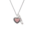 thumbnail image 2 of Delight Jewelry Silvertone Large Pink Enamel Heart with Swirl Border Silvertone Best Friends Forever Bar Charm Necklace, 23", 2 of 4