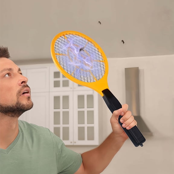 2026 Upgraded Electric Mosquito Swatter - Portable Bug Zapper Racket with Safe Triple Mesh, 3000V High Voltage, for Indoor Outdoor, Camping, Travel & Home Use