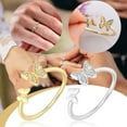 thumbnail image 4 of KDSJSXW Thumb Rings for Women Cute Minimalist Butterfly Design Ring Delicate Jewellery Gifts for Women Gold Engagement Rings for Women Costume Jewelry for Women Thumb Rings for Women(Silver,5), 4 of 6