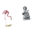 thumbnail image 6 of CoudarTitie Flamingo Resin Bird Sculpture Modern Art Figurine with Metal Stand for Garden Flowerbed Guan Yin Kuanyin Feng Shui Female Buddha Chinese Indoor Center, 6 of 8