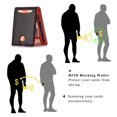 thumbnail image 5 of HAWEE Bifold Wallet RFID Blocking with Money Clip for Men Zippered Coin Pocket Genuine Leather, Coffee, 5 of 7