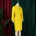 thumbnail image 5 of AURA Plus Size Double Breasted Blazer Collar Maxi Dress Elegant Long Sleeve Office Bodycon Dress with Belt, 5 of 10