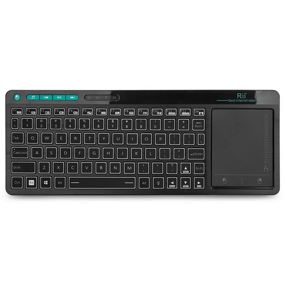Rii K18 Plus 2.4GHz Sans Fil Keyboard Touchpad 3 Couleurs Rétroéclairage Télécommande Multi-Touch Keyboard pour Android Smart TV PC Notebook