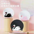 thumbnail image 2 of Ruijuer Swimming Cap Women Extra Large Earmuff Waterproof Not-Too-Tight Long Hair Special Silicone Swan Print Pattern Swimming C, 2 of 3