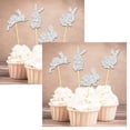 thumbnail image 1 of Oleegame 2PC Cake Toppers Easter Cute Bunny Decorated Cupcake Insert Card Dessert Party Silver, 1 of 6