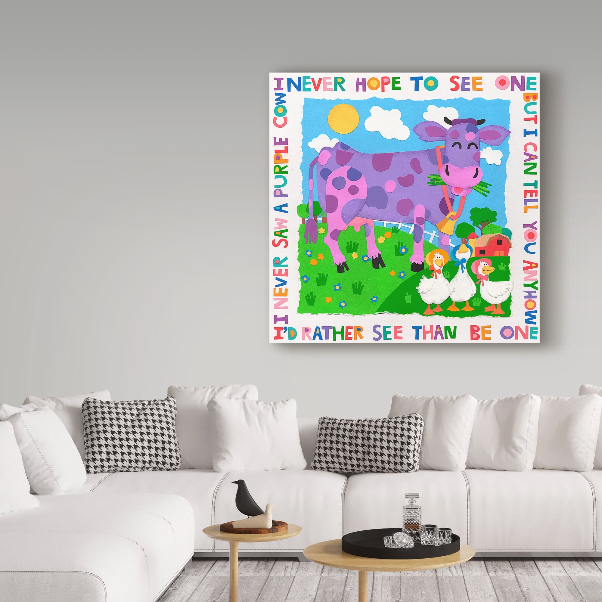 Trademark Fine Art 'I Never Saw A Purple Cow' Canvas Art by Cheryl Piperberg