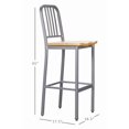 thumbnail image 2 of Linon Badden Commercial Grade Wood Seat Steel Frame Barstools Set of 2 in Silver, 2 of 19